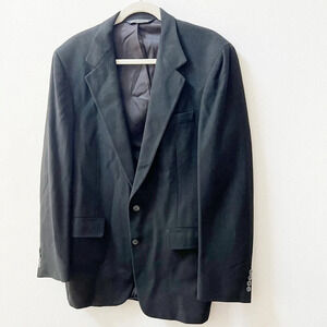 Cashmere Black Men’s Blazer 42R Single-Breasted Coat George Gibson’s USA